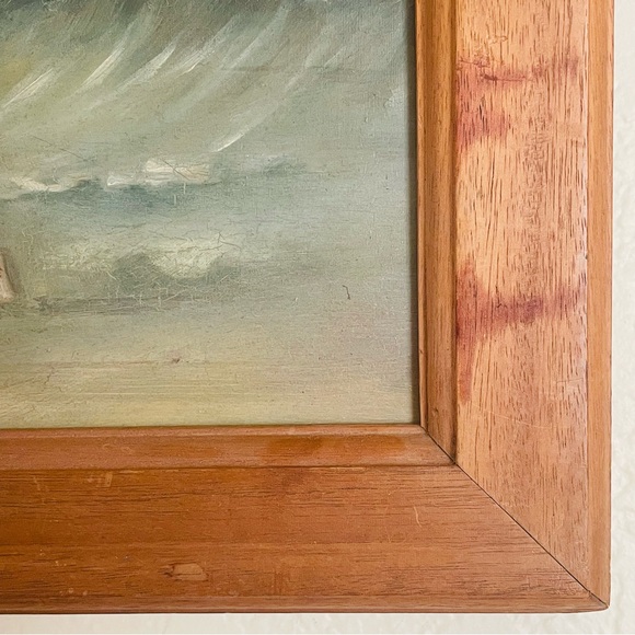 Vintage Original Dutch Oil on Board Painting Wood Frame~ 19”x 14” - Picture 7 of 11